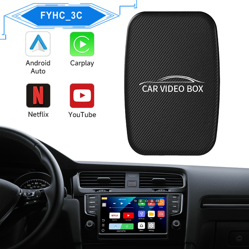 Ab008-b Wireless Carplay Android อะแดปเตอร์อัตโนมัติ 2 + 16G พร้อม Netflix YouTube สําหรับโทรศัพท์ iPhone Android 12