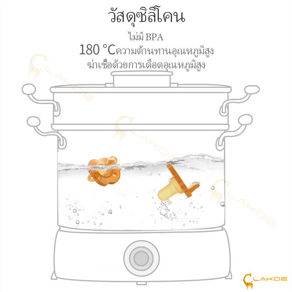 LAKOE จุกหลอก จุกนมซิลิโคน จุกดูดนม จุกดูด สำหรับเด็ก ชุดสามชิ้น จุกหลอก เด๊กแรกเกิด จุดหลอกเด็ก จุกนม - รูปที่ 6