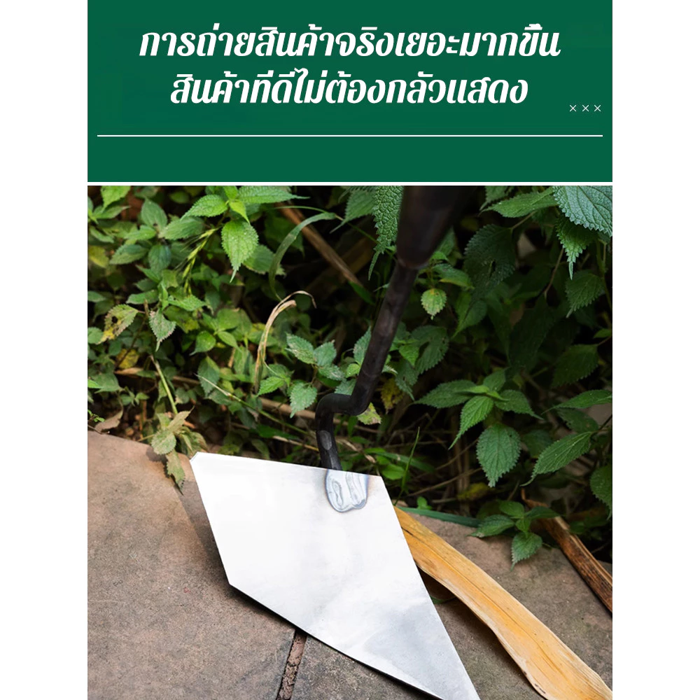 จอบสามเหลี่ยมเหล็กแมงกานีสหนา ไม้พายอเนกประสงค์สำหรับงานเกษตร thumbnail 8