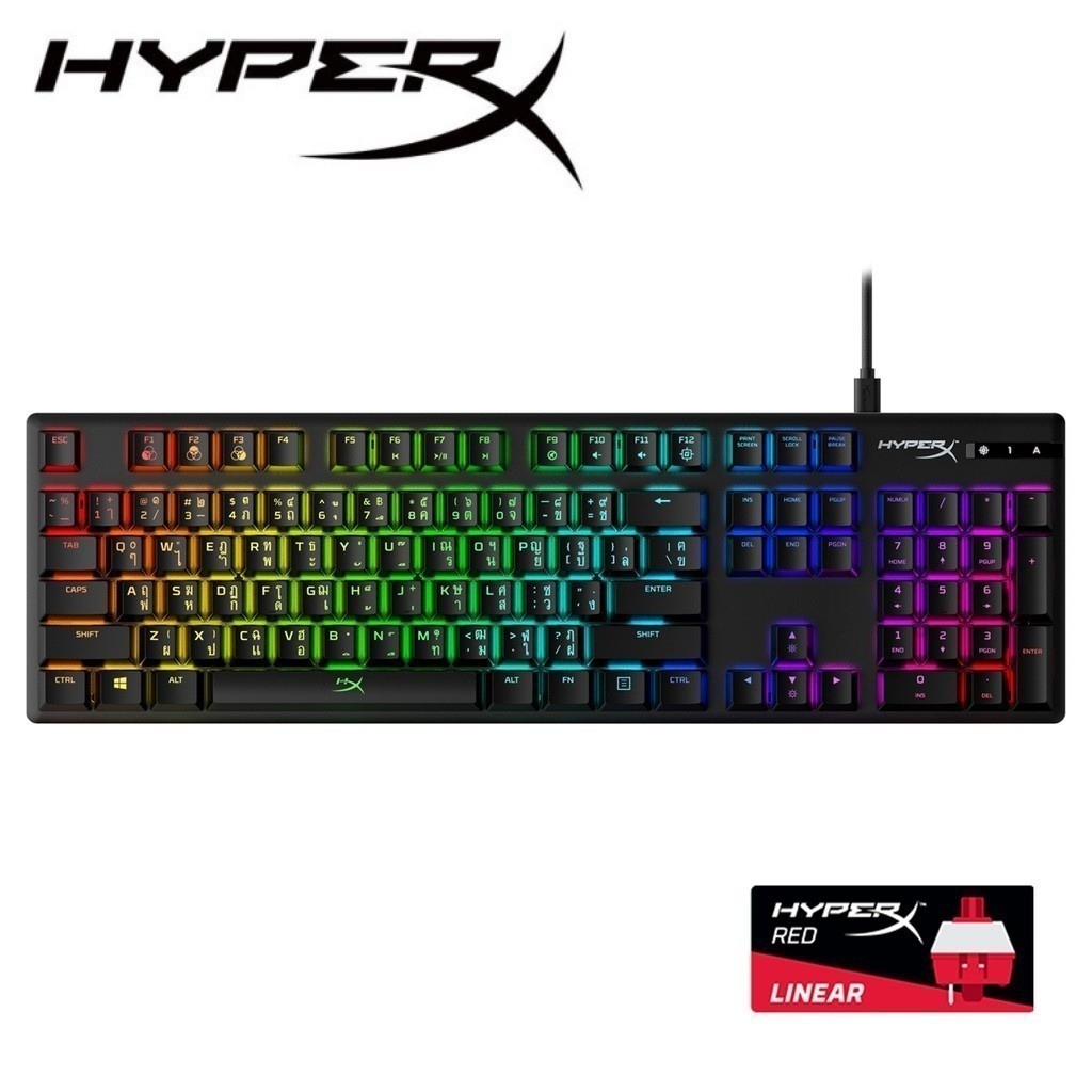 [TH Layout] HyperX Alloy Origins Mechanical Keyboard - Red สกรีนไทย/Eng (4P4F6AH#AKL) สินค้าแท้ ประก