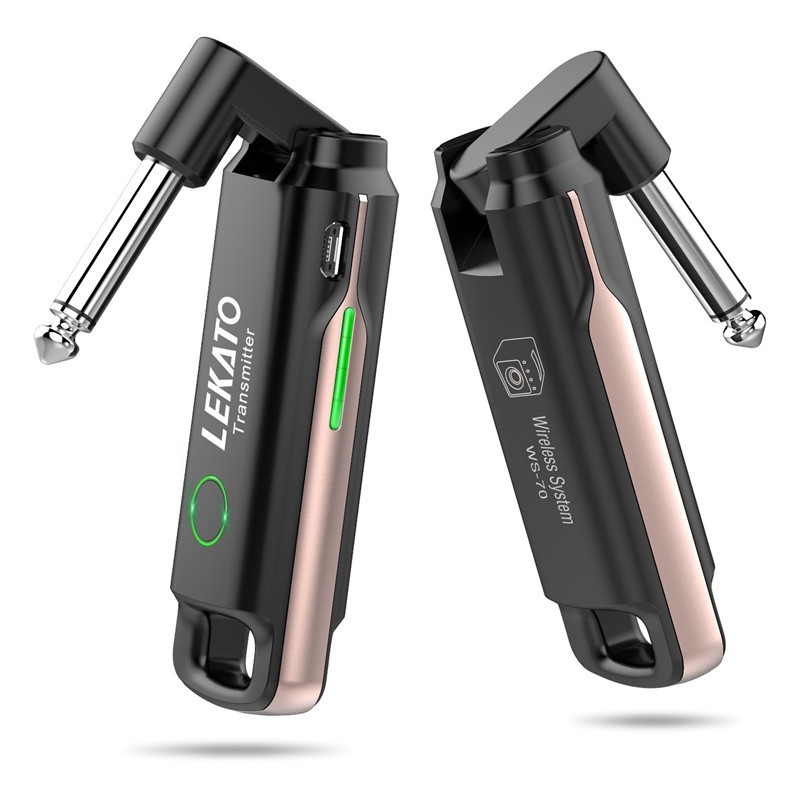 Lekato WS-70 Guitar Wireless System Transmitter Receiver Audio UHF Digital Transmitter System 70 ช่อง