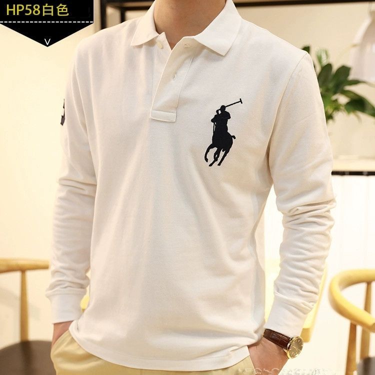 2024 สไตล์ใหม่ผู้ชายสีดําเสื้อโปโลแขนยาวด้านบนปกเสื้อยืดสีทึบธุรกิจสบายๆฤดูใบไม้ร่วง จุดต่ําสุด เสื้อผู้ชายด้านบน [คลังสินค้าพร้อม] ราคา ถูกที่สุด ดีลบีเคเค แกลเลอรีภาพที่ 2