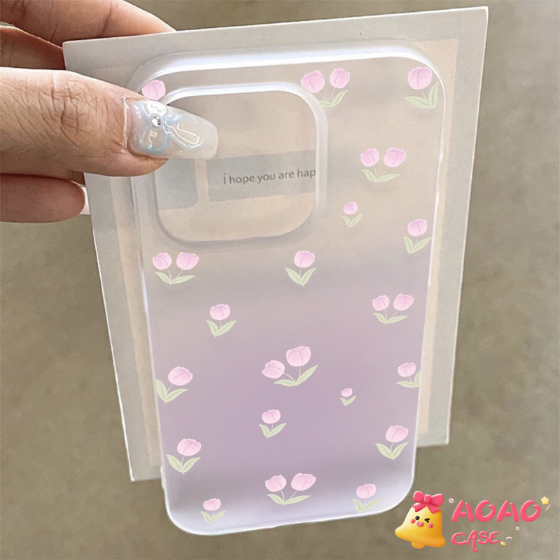 ฤดูใบไม้ผลิแฟชั่นสดโรแมนติกดอกทิวลิปเล็ก ๆ เคสIPhone 11 15 12 13 14 Pro Max 7Plus XR 8 7 15 Plus X XS MAX SE 2020