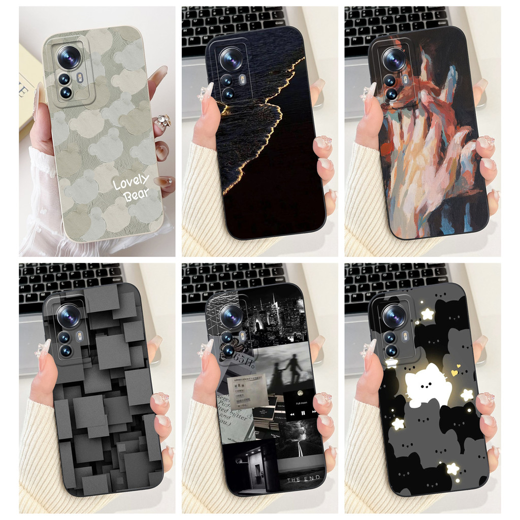 สําหรับ Xiaomi 12 12X 12S Pro แฟชั่นน่ารักทาสีเคสซิลิโคนอ่อนนุ่ม Xiaomi Mi12 12Pro เคสป้องกันเลนส์