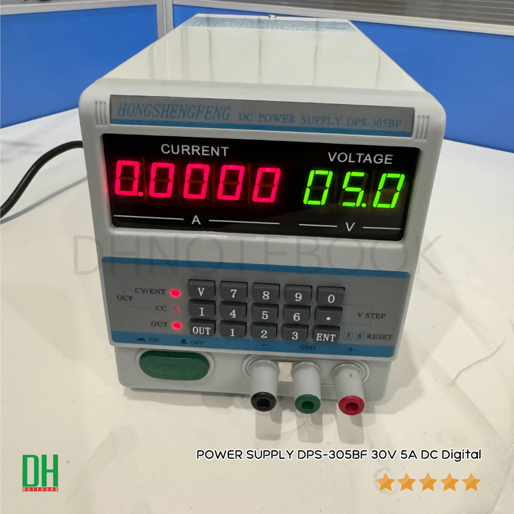 DC POWER SUPPLY  305BF 30V 5A ดิจิตอล 5หลัก ปุ่มกดแบบดิจิตอลช็อตแล้วไม่ดับ ตัวแปลแหล่งจ่ายไฟ DC แถมฟรีชุดหัวต่อ 36 หัว