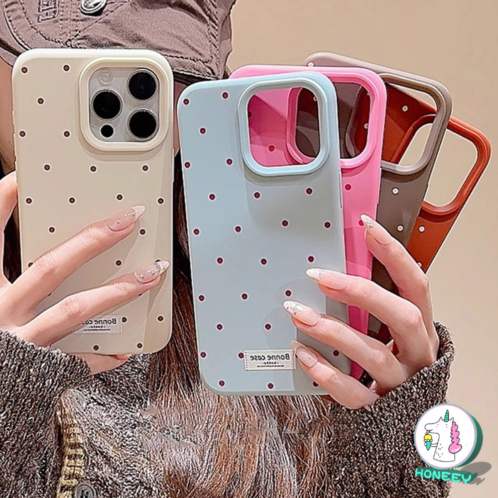 Ins สีลูกกวาด Polka Dot ซิลิโคนนุ่มเคสโทรศัพท์สําหรับ IPhone 15 14 16 Pro Max 16 PLUS 12 13 Promax กันฝุ่นกันกระแทกโทรศัพท์ฝาหลัง