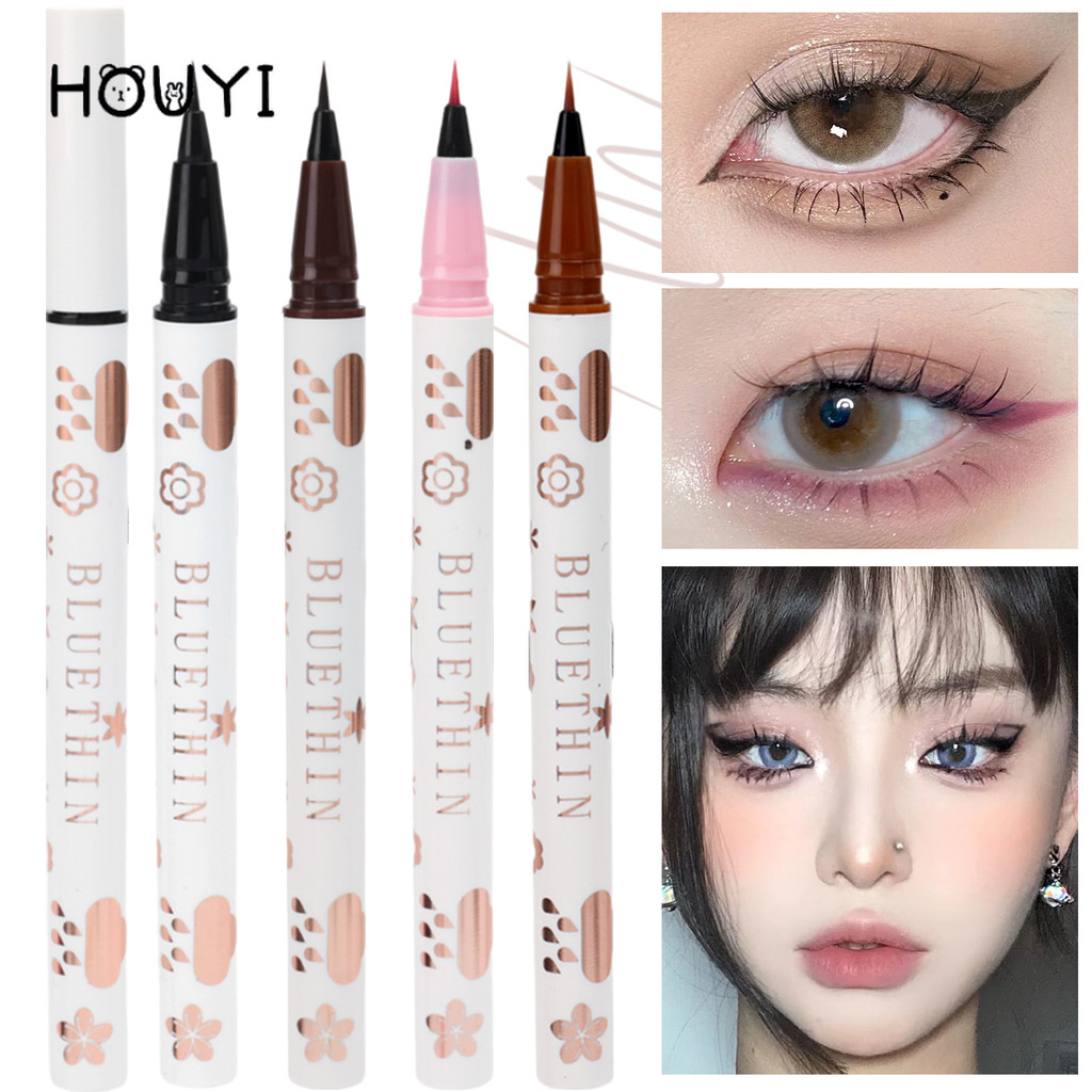Waterproof Eyeliner Lying Silkworm Pen - Superfine Black Brown Red Quick Dry Long-lasting Liquid Eye Liner Pens - เครื่องมือแต่งหน้าตา