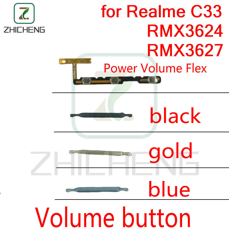 ปุ่มเปิดปิดระดับเสียงและปุ่มหน้าจอ Lock สําหรับ Realme C33 2023 RMX3627 RMX3624
