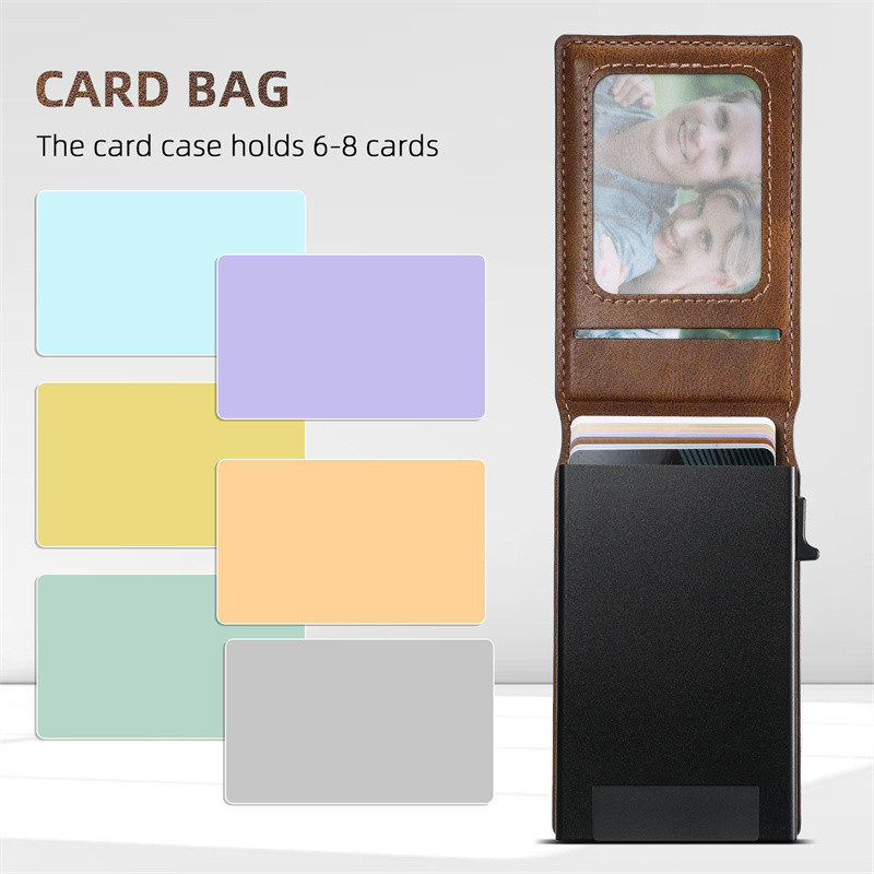 ใหม่น้ํามันขี้ผึ้งคาร์บอน Fibre Litchi หนังธุรกิจแพ็คสําหรับ IPhone Samsunf Google Strong กระเป๋าสตางค์แม่เหล็ก PU ใส่ฝาครอบการ์ด - รูปที่ 4