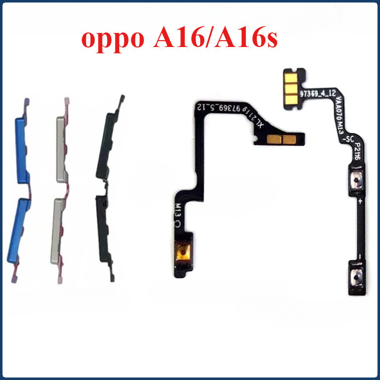 On off ปุ่มปรับระดับเสียงไฟ flex สําหรับ OPPO A16 Power Volume Flex Cable ปุ่มออกด้านข้าง