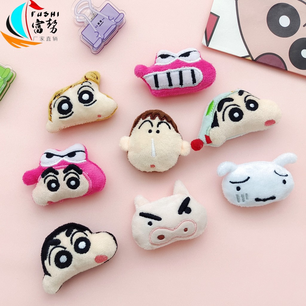 การ์ตูนญี่ปุ่น Crayon Shin-Chan ตุ๊กตาอุปกรณ์เสริมสีขาวใบ้ตุ๊กตาเข็มกลัด DIY เครื่องประดับผมเคสโทรศัพท์มือถือกระเป๋าอุปกรณ์เสริม