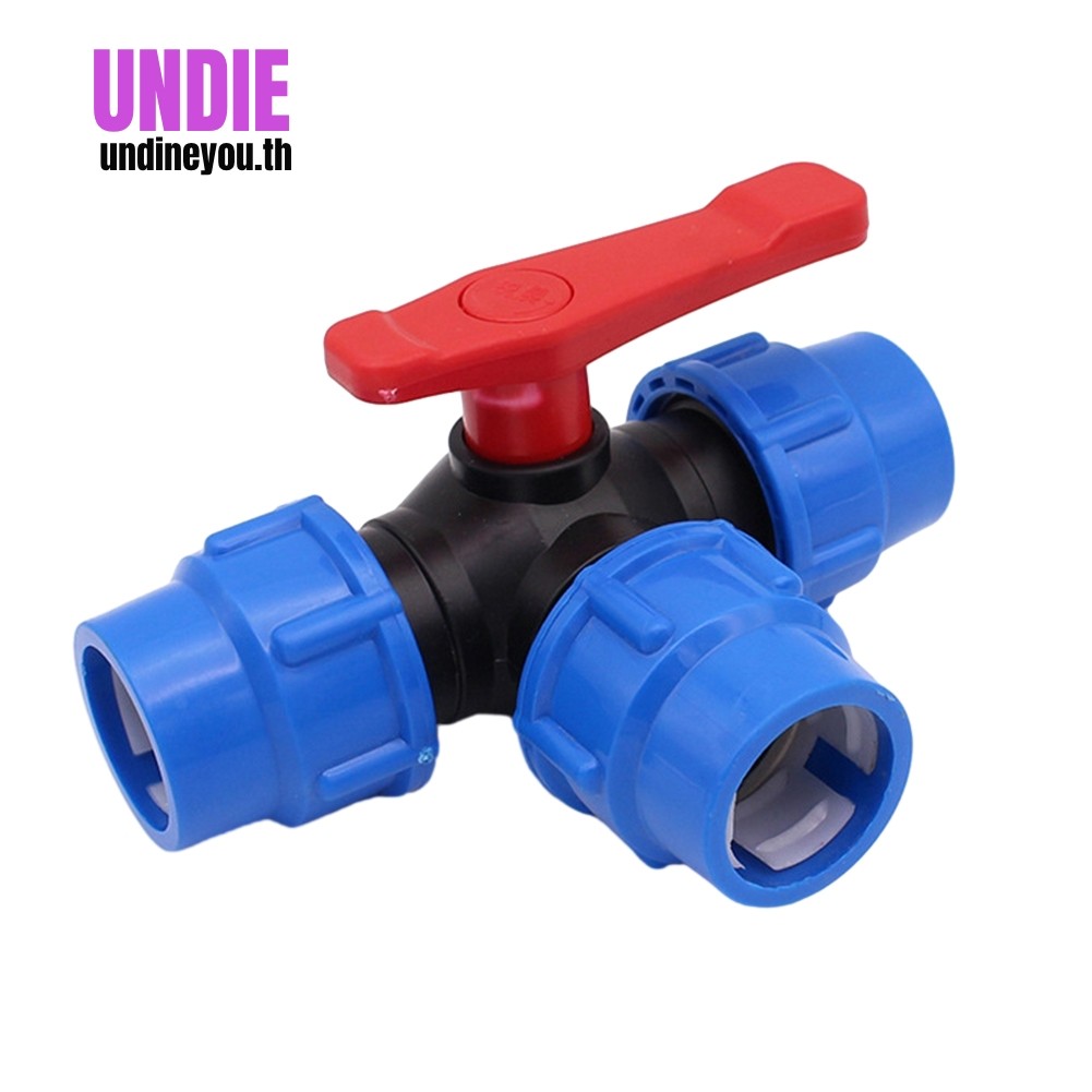 UNDIE ท่อ PE 3-Way Ball Valve 20/25/32/40/50 มม.วาล์วพลาสติก Ball Valve วาล์วReady Stock [สต็อกพร้อม]