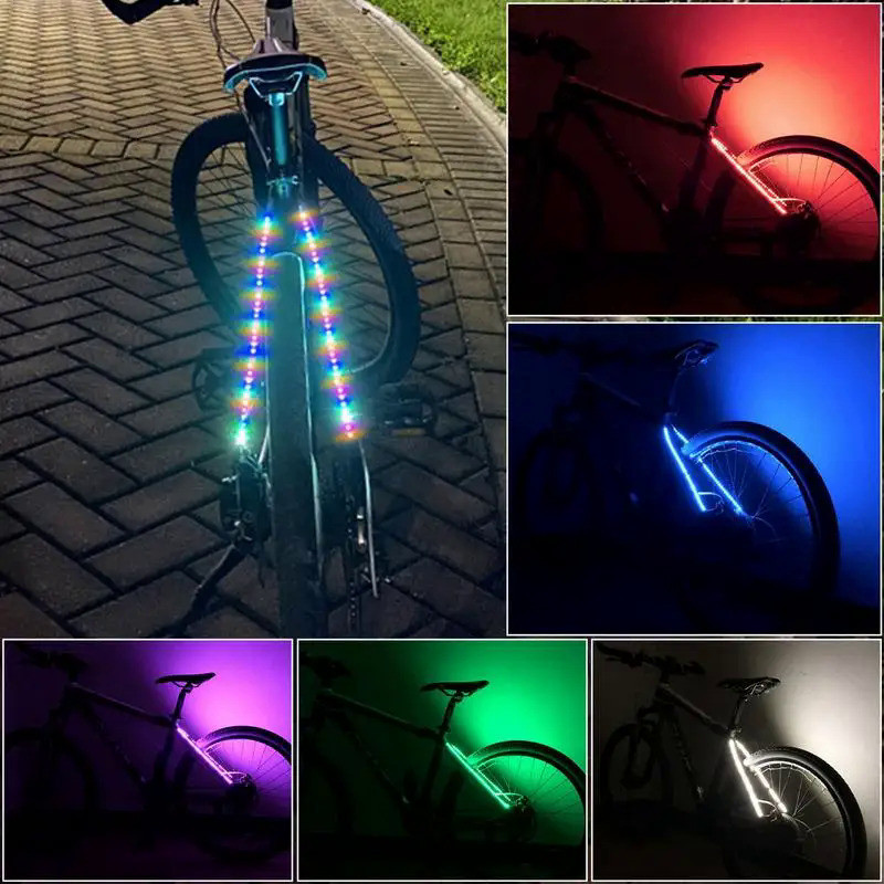 LED Bike Wheel Lights Bicycle Decorative Lights Waterproof Battery Powered Bike Frame Rope Light Dus