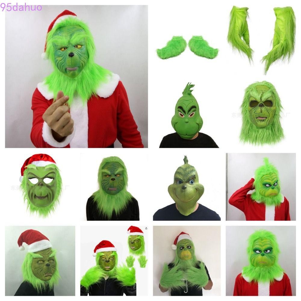 Dahuo Grinch หน้ากาก,สัตว์ Headwear Santa Claus เครื่องแต่งกาย, ตลกขนสัตว์ Latex Props ชุดคริสต์มาส