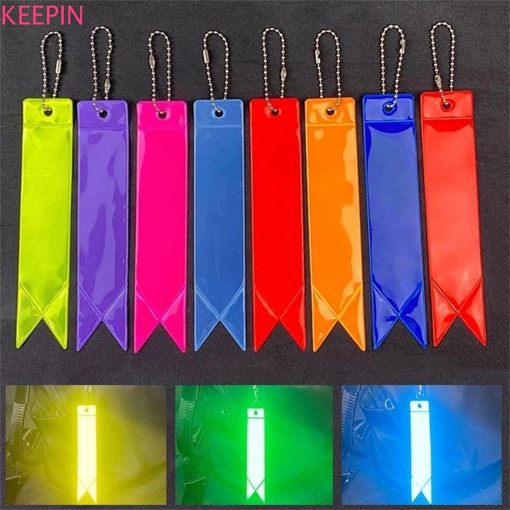 Keepin จี้สะท้อนแสงขี่จักรยาน Night Safety อุปกรณ์เสริมกระเป๋าเป้สะพายหลังจี้เครื่องประดับ Reflectors กระเป๋าพวงกุญแจตกแต่งอัตโนมัติพวงกุญแจรถ
