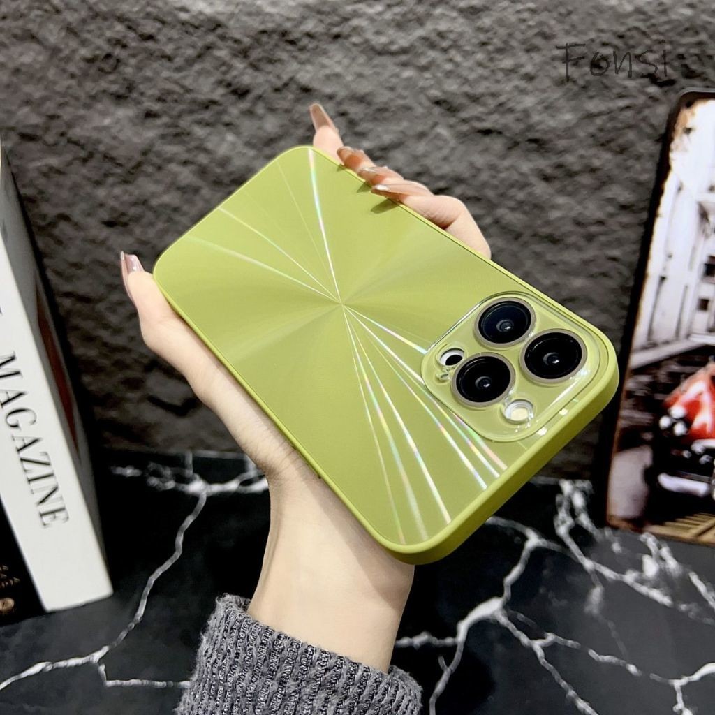 หรูหราออโรร่าปกหลังเคสกันกระแทกพร้อมฟิล์มเลนส์กล้องสําหรับ ไอโฟน 16 15 14 บวก 13 12 11 มือโปร สูงสุด