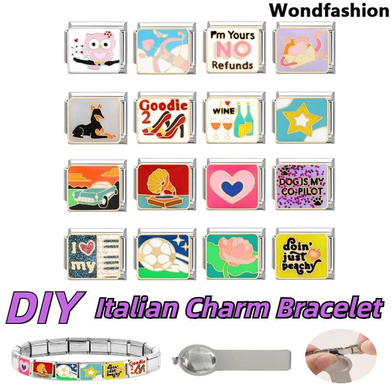 Im Yours Italian Charm สร้อยข้อมือ Fit 9 มม.สร้อยข้อมือสแตนเลส DIY เครื่องประดับทําอุปกรณ์เสริม Retro บุคลิกภาพโมดูลสร้อยข้อมืออุปกรณ์เสริม