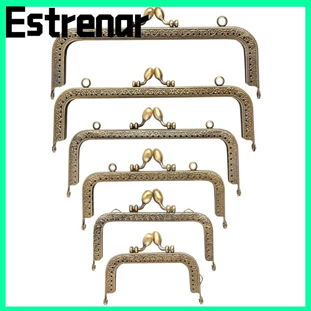 Estrenar กระเป๋า Clasp กรอบ,ฮาร์ดแวร์กระเป๋ากรอบโลหะ Kiss Clasp, Mini Vintage กระเป๋ากรอบหัวเข็มขัดอุปกรณ์เสริมกระเป๋า