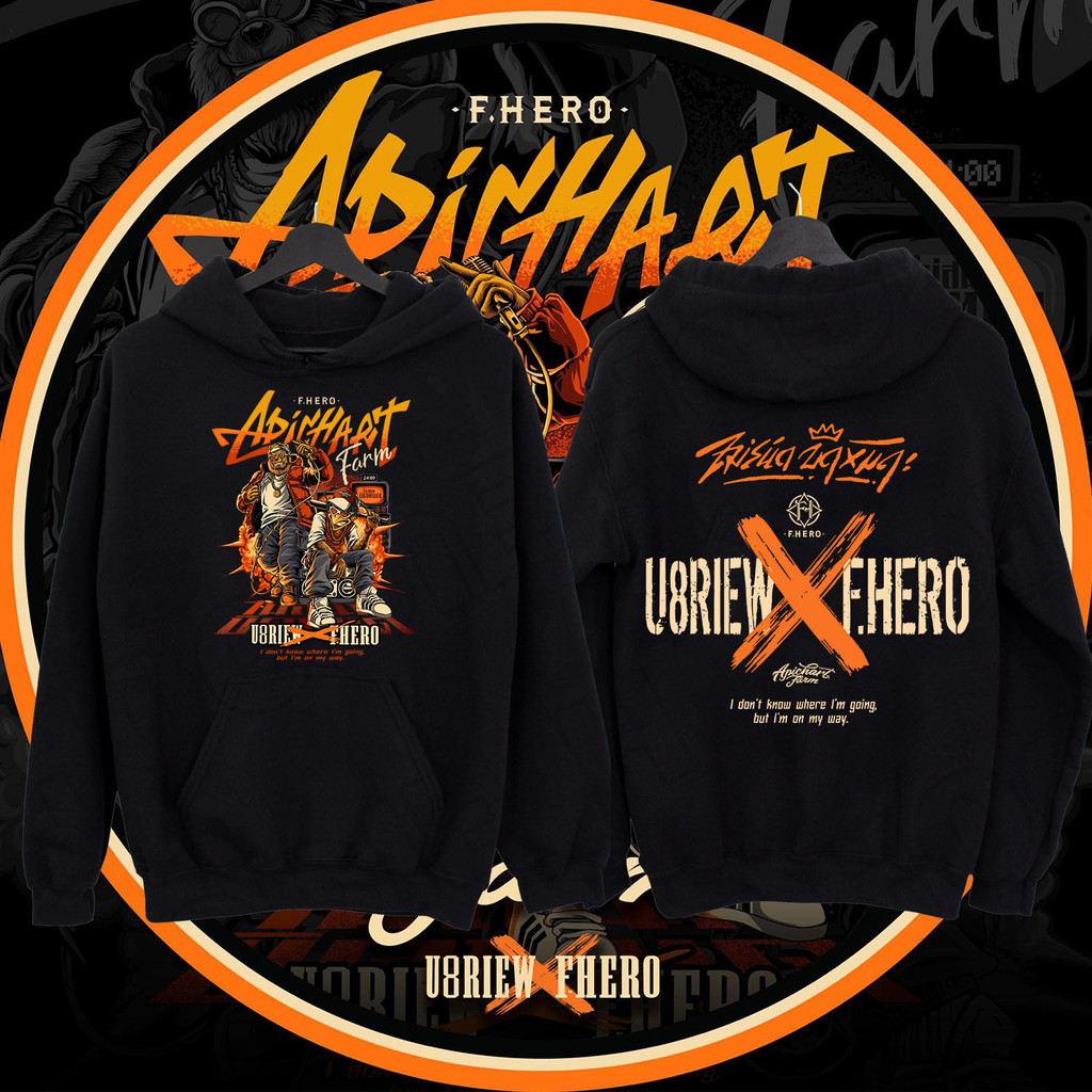 เสื้อฮู้ด U8riewxFhero&ApichartFarm อภิชาติฟาร์ม ฟักกลิ้งฮีโร่ บุรุษ Hoodies M-3XL