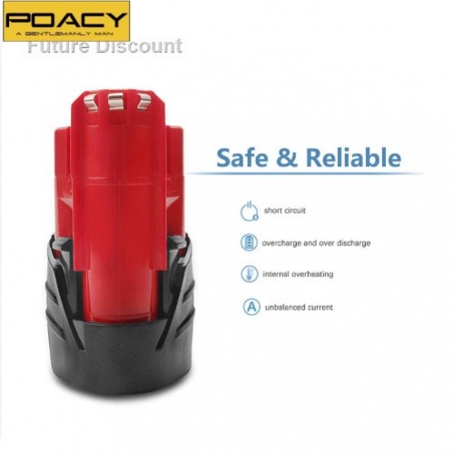 ✿แบตเตอรี่3000mAh สำหรับ milwaukee M12B2ลิเธียม M12 XC 48-11-2430 48-11-241148-11-2401
