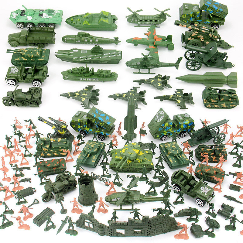 New Product#[Stimulate creativity]Nostalgic World War II Soldier Military Model Children's Toy Suit Sand Table War Boy Toy Gift Soldier Group1mj