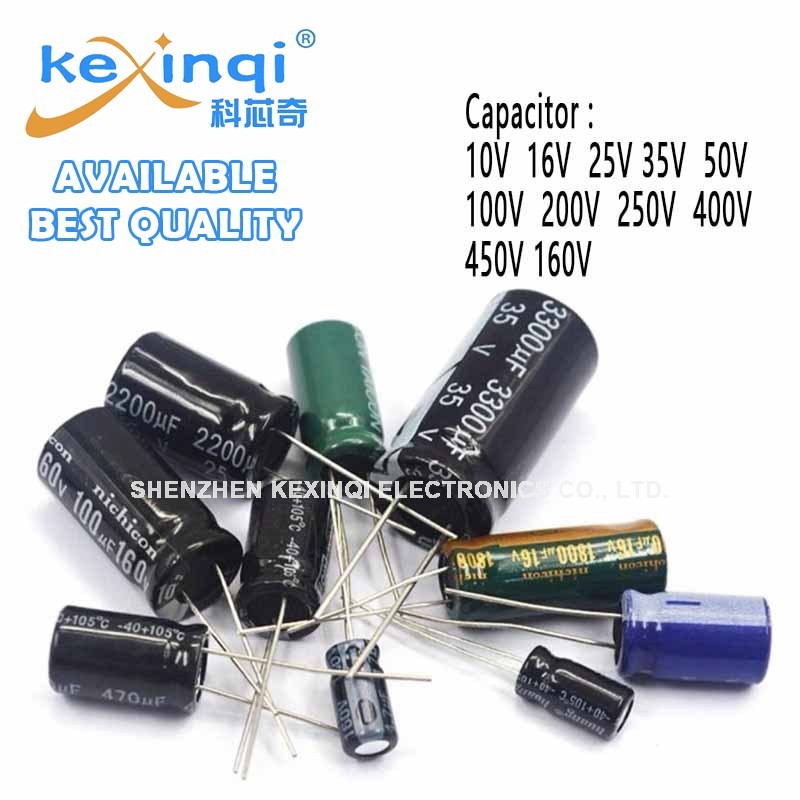 ตัวเก็บประจุอลูมิเนียมอิเล็กโทรลีติค 10V 16V 25V 35V 50V 100UF 220UF 330UF 470UF 680UF 1000UF 2200UF
