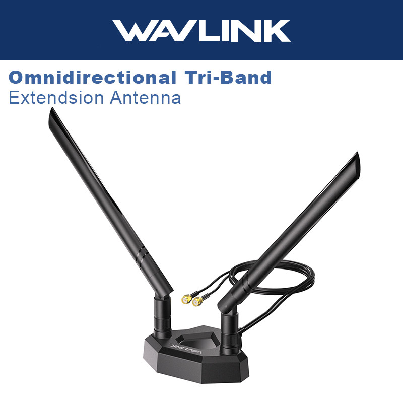 Wavlink WiFi 6E เสาอากาศต่อขยาย Tri-band 2.4GHz + 5GHz + เสาอากาศ WiFi 6GHz พร้อมฐานแม่เหล็ก