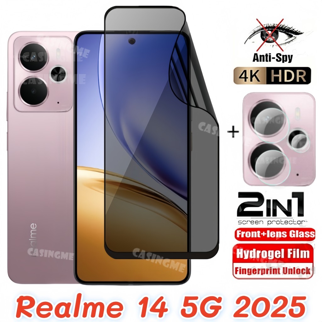 สําหรับrealme 14 5G 2025 Softความเป็นส่วนตัวHydrogelฟิล์มAnti-Spyคลุมทั้งหมดป้องกันหน้าจอAnti Peekคว