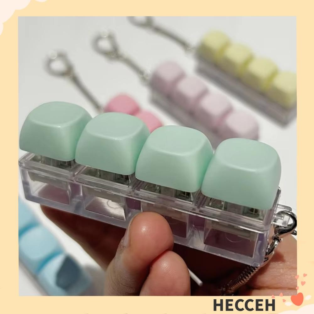 Hecceh Keycap Pinch Toy, DIY Finger Keyboard Button Keycap, Relief Stress Mechanical 4Keys Pinch Toy