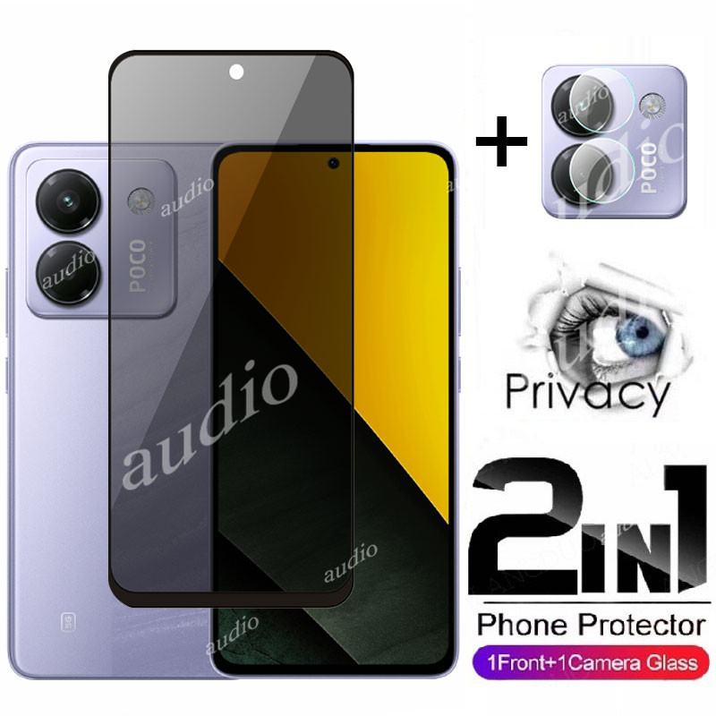 Poco M7 Pro 5G 2in1 หน้าจอส่วนตัวพร้อมฟิล์มเลนส์สําหรับ POCO M7 Pro M7Pro 5G ความเป็นส่วนตัวป้องกันห