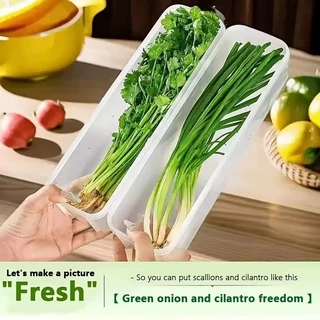 1/3/5 ชิ้นตู้เย็นกล่องเก็บสด-โปร่งใส Scallions ผักผลไม้ปิดผนึกคอนเทนเนอร์พร้อมฝาปิด