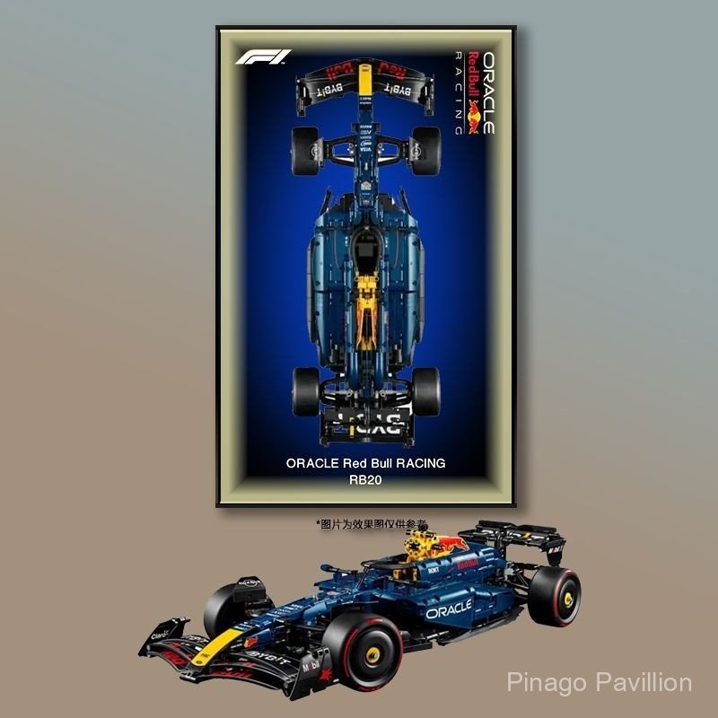 เหมาะสําหรับ 42207 Ferrari SF24 Red Bull 42206 สูตร F1 Building Block ติดผนังกรอบรูปขาตั้งจอแสดงผล