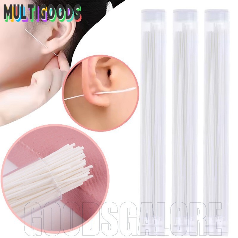 ด้ายทําความสะอาดเจาะหูแบบนุ่ม 60 ชิ้น | Hypoallergenic Paper Ear Hole Cleaner สําหรับหูพาย, กําจัดกลิ่น & Daily Care, แบบใช้แล้วทิ้ง 12 ซม.