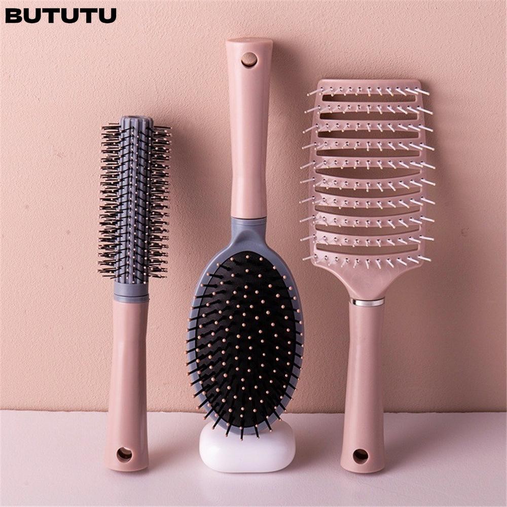 Butu แปรงเบาะ, Wet & Dry Detangling Faster Blow Drying แปรง, แฟชั่น Vented โค้งขนาดใหญ่หวีดัดผมโค้งสําหรับผู้หญิง