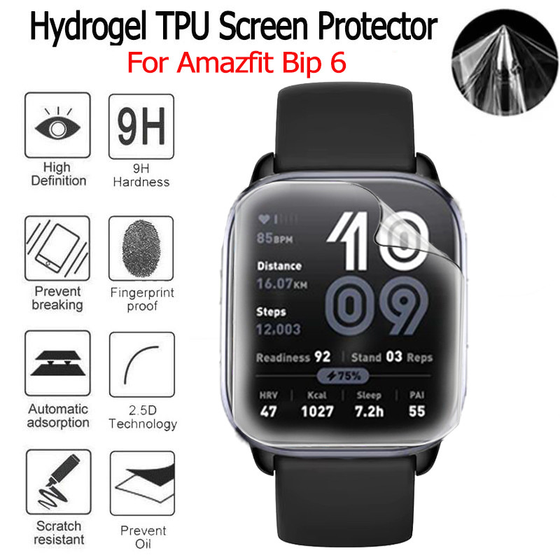 ฟิล์ม TPU นุ่มสําหรับ Amazfit Bip 6 Screen Protector Smartwatch Anti-Scratch Hydrogel Film สําหรับ Amazfit Bip 6 Not Glass