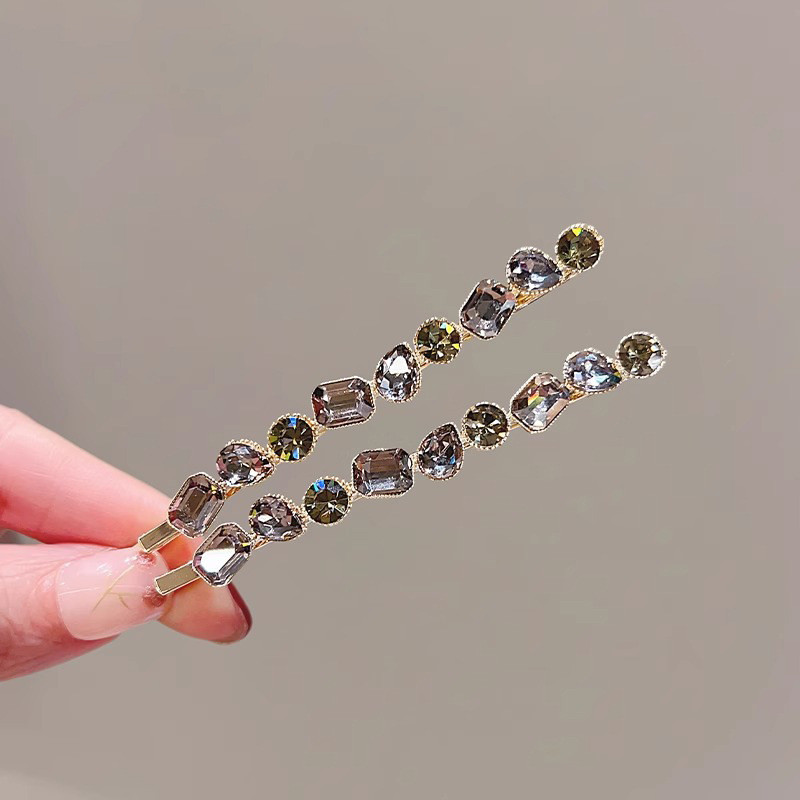 2 ชิ้น Vintage Rhinestone All-Match กิ๊บติดผม Chic ด้านข้าง Fringe High-End Feel Hairpin เครื่องประดับผมผู้หญิง