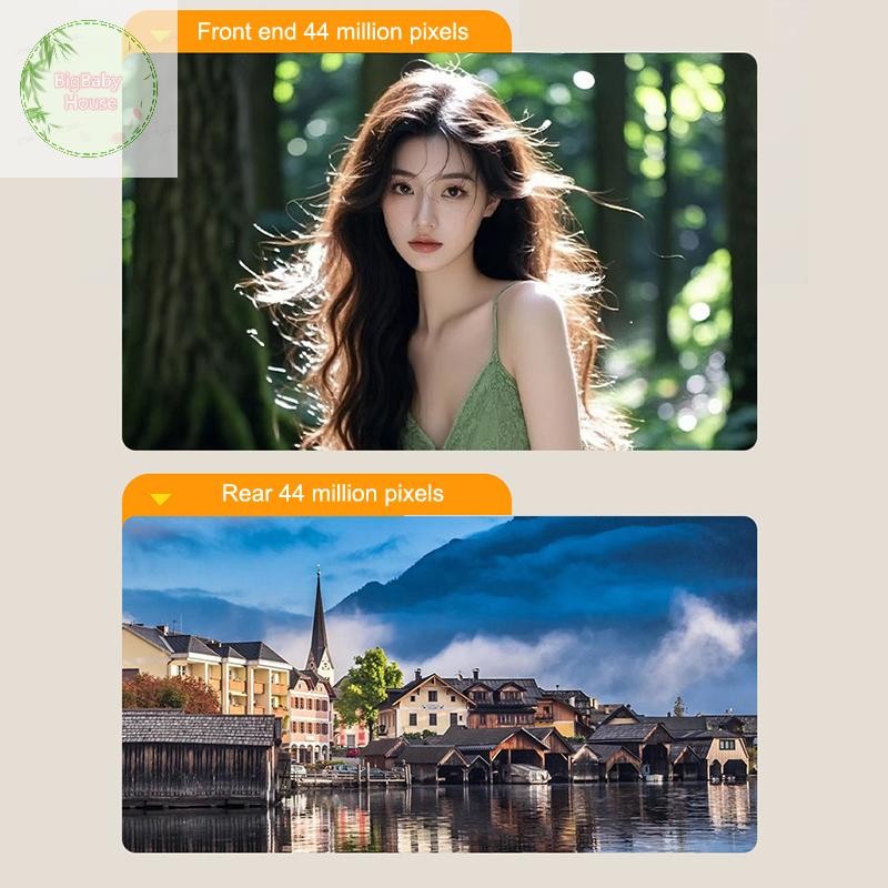 BigBabyHouse 44MP Mini CCD กล้องดิจิตอลพร้อมการ์ดหน่วยความจํา 4K เลนส์คู่ 8X ซูมการเดินทางกล้องสําหรับเด็กหญิงเด็กของขวัญ TH