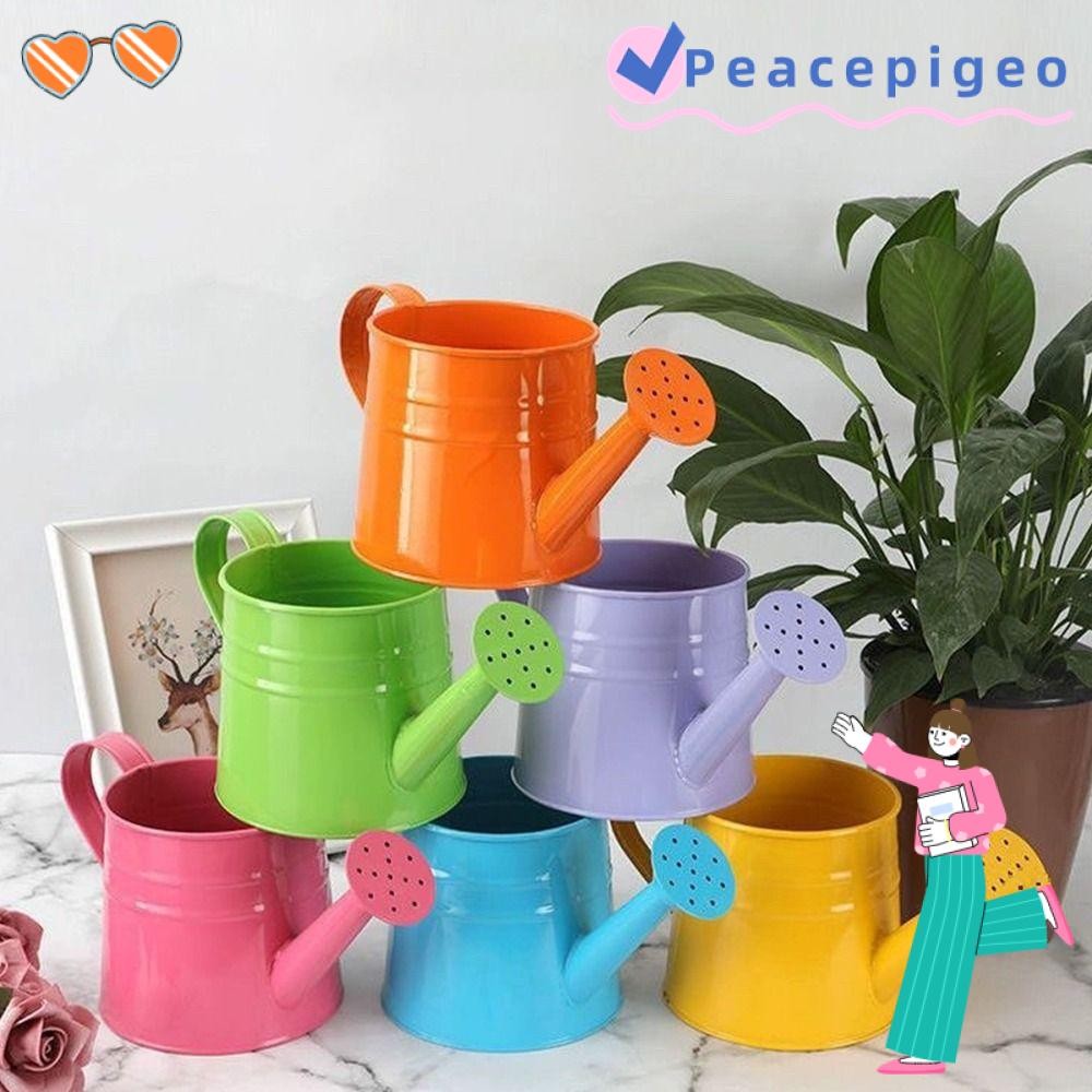 PEACEPIGEO บัวรดน้ํา, หม้อรดน้ําสวนโลหะ, หม้อพ่นน้ําบ้านความจุขนาดใหญ่วินเทจสําหรับเด็ก