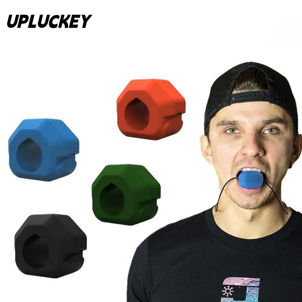 UPLUCKEY Jawline Exerciser, Gum เม็ด BPA ฟรี Jaw Trainer, Anti-stress ซิลิโคน Exerciser Shaper นวด B