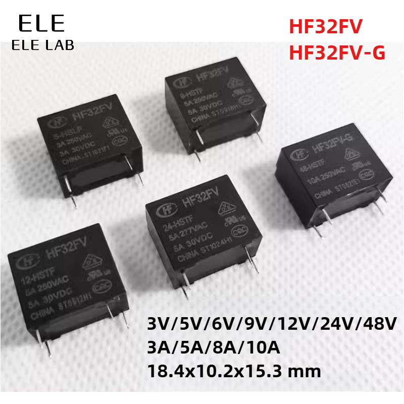 ‌2 ชิ้น Original HF32FV HF32FV-G รีเลย์ไฟ HF32FV-5 HF32FV-12 HF32FV-24 HF32FV-G-5 HF32FV-G-6 HF32FV-