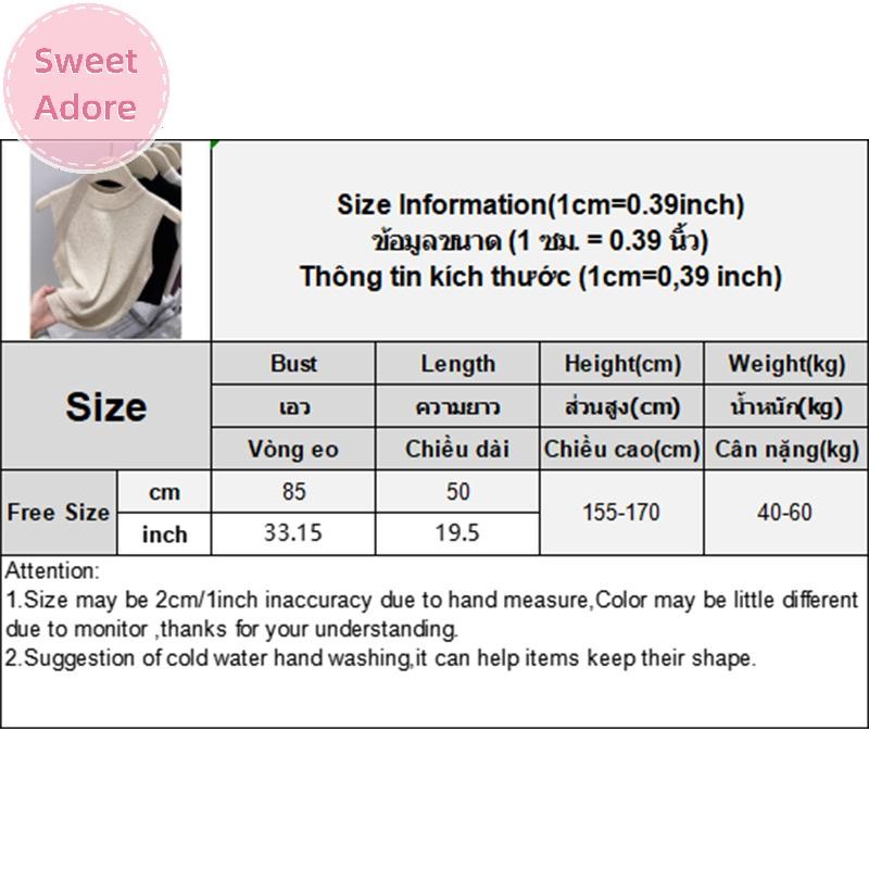 SweetAdore ฤดูร้อน Retro ครึ่งคอเต่าถักเสื้อกล้ามผู้หญิงเสื้อแขนกุดบาง TH - รูปที่ 3