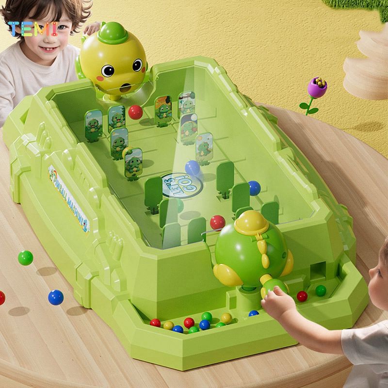 TEMI เด็กสองคนไดโนเสาร์ Pinball เกมเครื่องไดโนเสาร์ Pinball ผู้ปกครองเด็กปริศนาเดสก์ท็อปของเล่นเด็กข