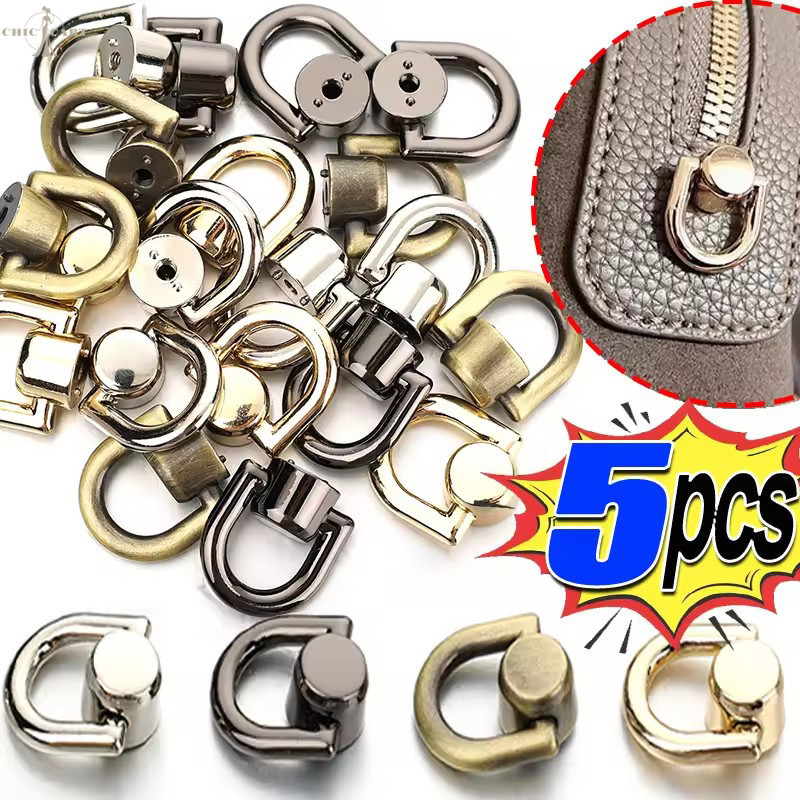 [FSA]ชุดหัวเข็มขัดซ่อมโลหะผสมสําหรับกระเป๋าและเข็มขัด | แหวน D-Ring พื้นผิวมันวาวขนาด 10.7 มม. พร้อมสกรูฟรี เลือกชุด 1/3/5 ชิ้น (สีเงิน/แกนโลหะ/ทองอ่อน/สีดํา)