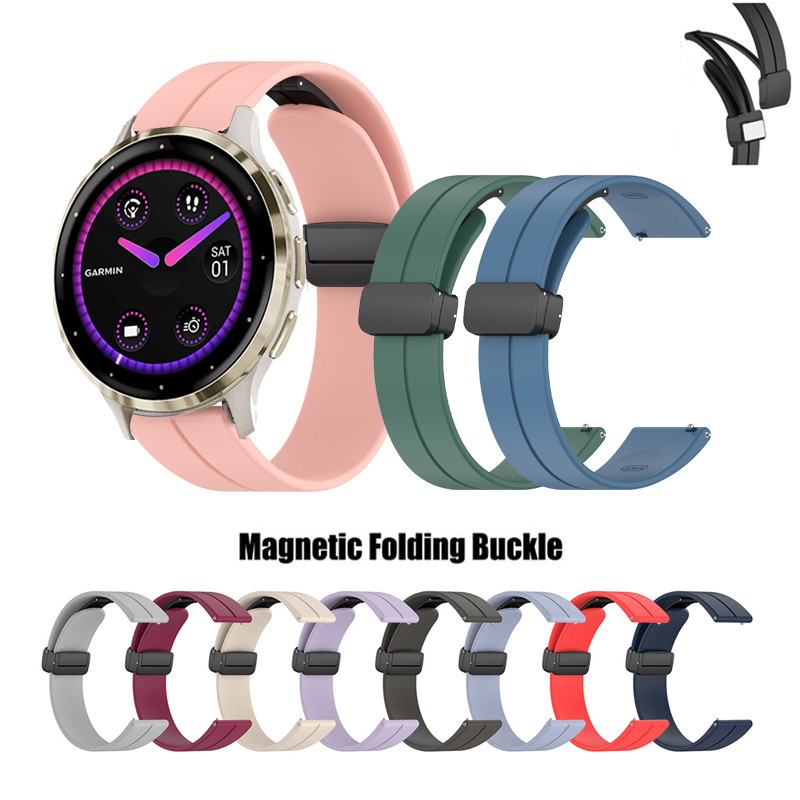 18 มม.สายคล้องคอแม่เหล็กสําหรับ Garmin Venu 3s 4s 41 มม./ Venu 2s 40 มม. / 255S 265S / vivomove 3s/m