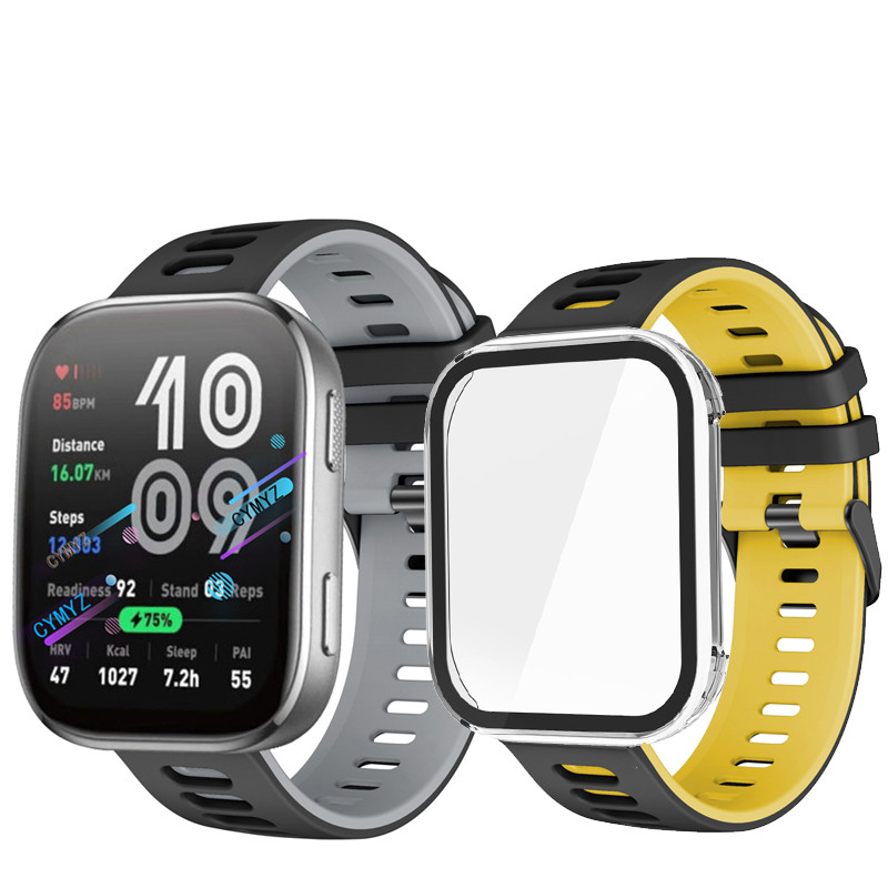 สาย Amazfit Bip 6 สายซิลิโคนสําหรับสาย Amazfit Bip6 สายรัดข้อมือกีฬา Amazfit Bip 6 เคสปกป้องหน้าจอ