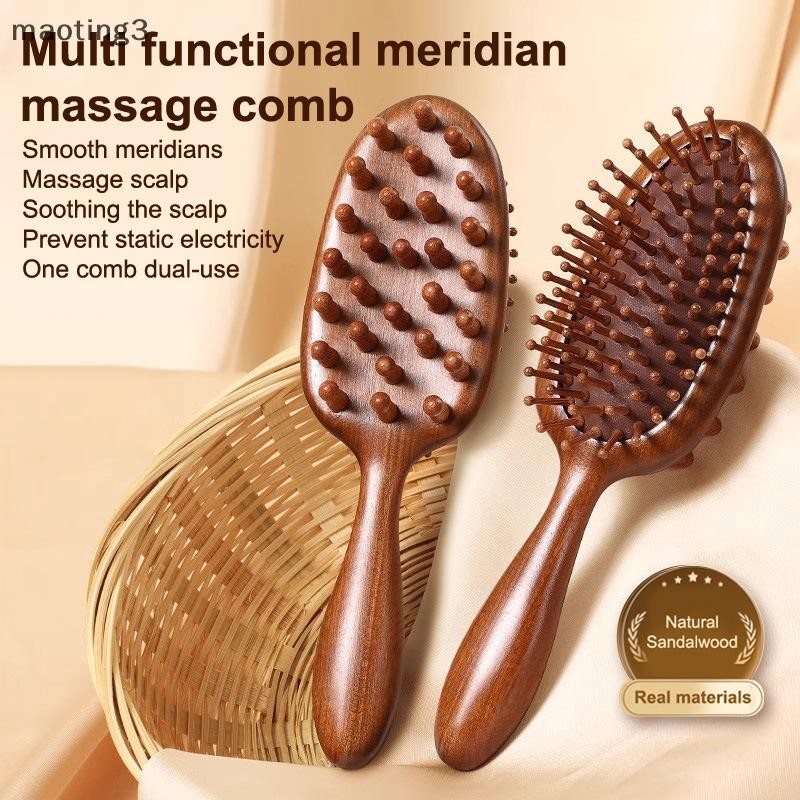 [maoying] ไม้จันทน์สองด้าน Air Bagb Hair Care Scalp Anti Static Meridian Head การไหลเวียนโลหิตขุดลอก Massageb [MT]