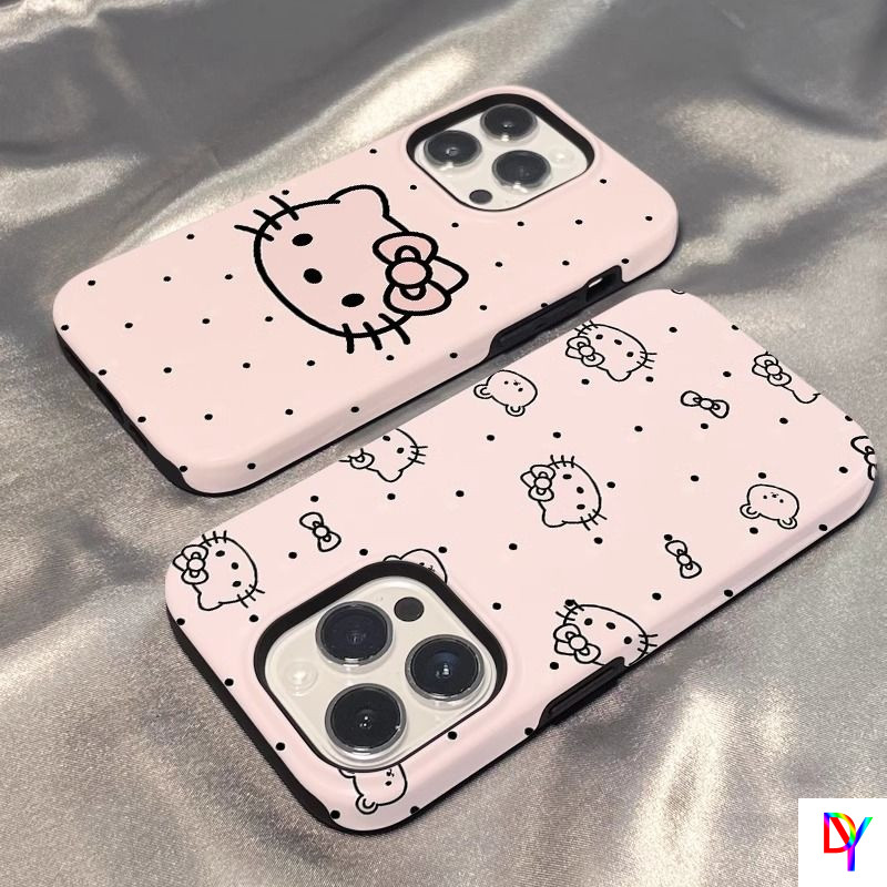 เคสโทรศัพท์สองในหนึ่งเดียว Apple 16/17Pro/15Promax เคสโทรศัพท์ Iphone14plus น่ารัก 13 Hello Kitty 12/11Promax ซิลิโคนอ่อนนุ่ม + ฟิล์มแข็ง