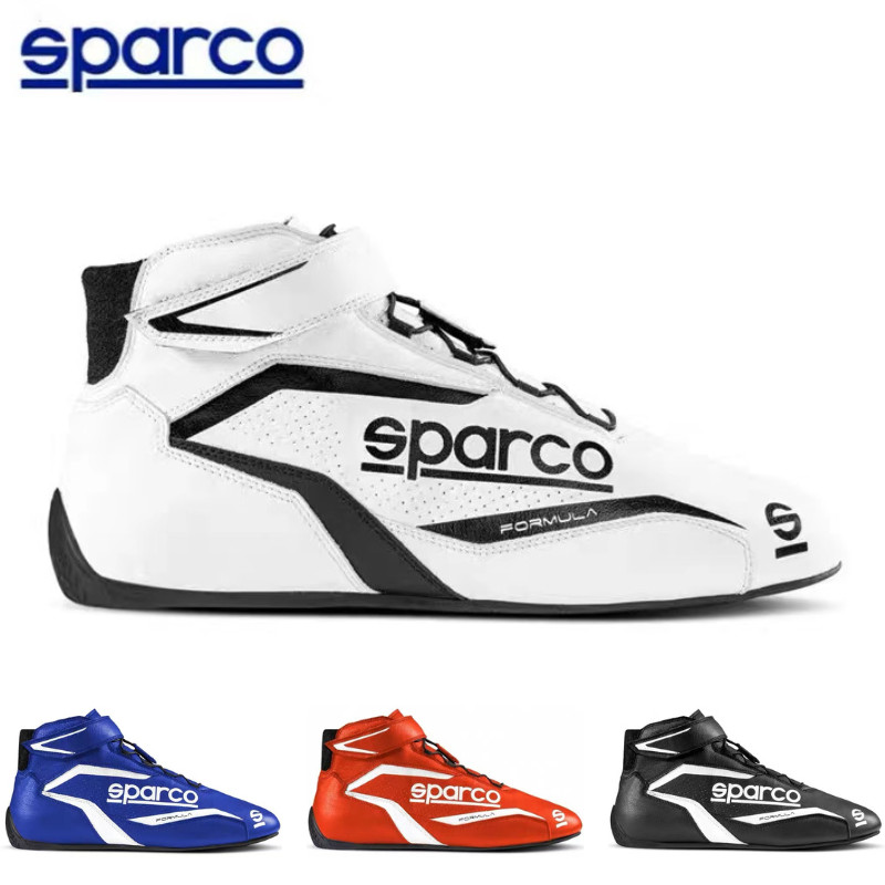 Sparco Racing boots FORMULA Go-Kart Rally Drift Racing Driving Shoes Simulator Racing Shoes Genuine Leather Standard Driving Shoes Track Day Training Shoes Fits the foot shape Breathable and wearable High-top Ankle Support Design