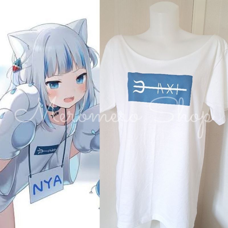 T-Shirt**พร้อมส่ง**เสื้อยืดคอสเพลย์GAWR GURA HOLOLIVE EN เสื้อยืดน้องหลาม S-5XLSIZE S-5XL