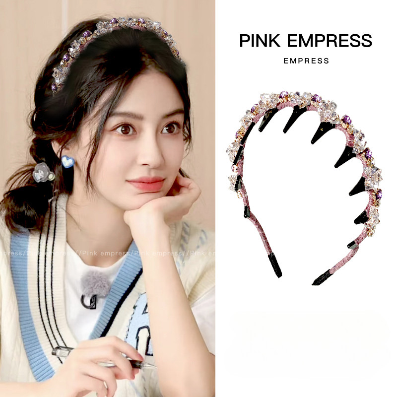 Rhinestone Wavy Hairband ผู้หญิงแฟชั่น Face Wash ที่คาดผมเครื่องประดับผม